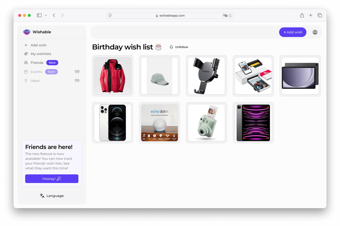 Birthdays preview